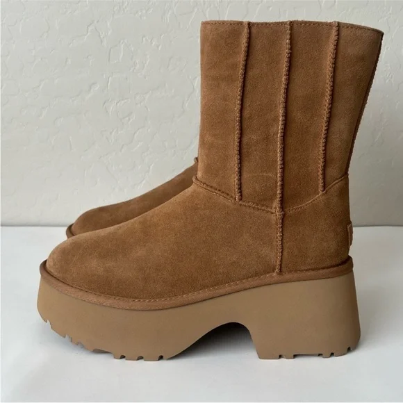 Ugg Classic Platform New Heights Twin Seam Women's Chestnut Boots, NEW - Picture 3 of 12